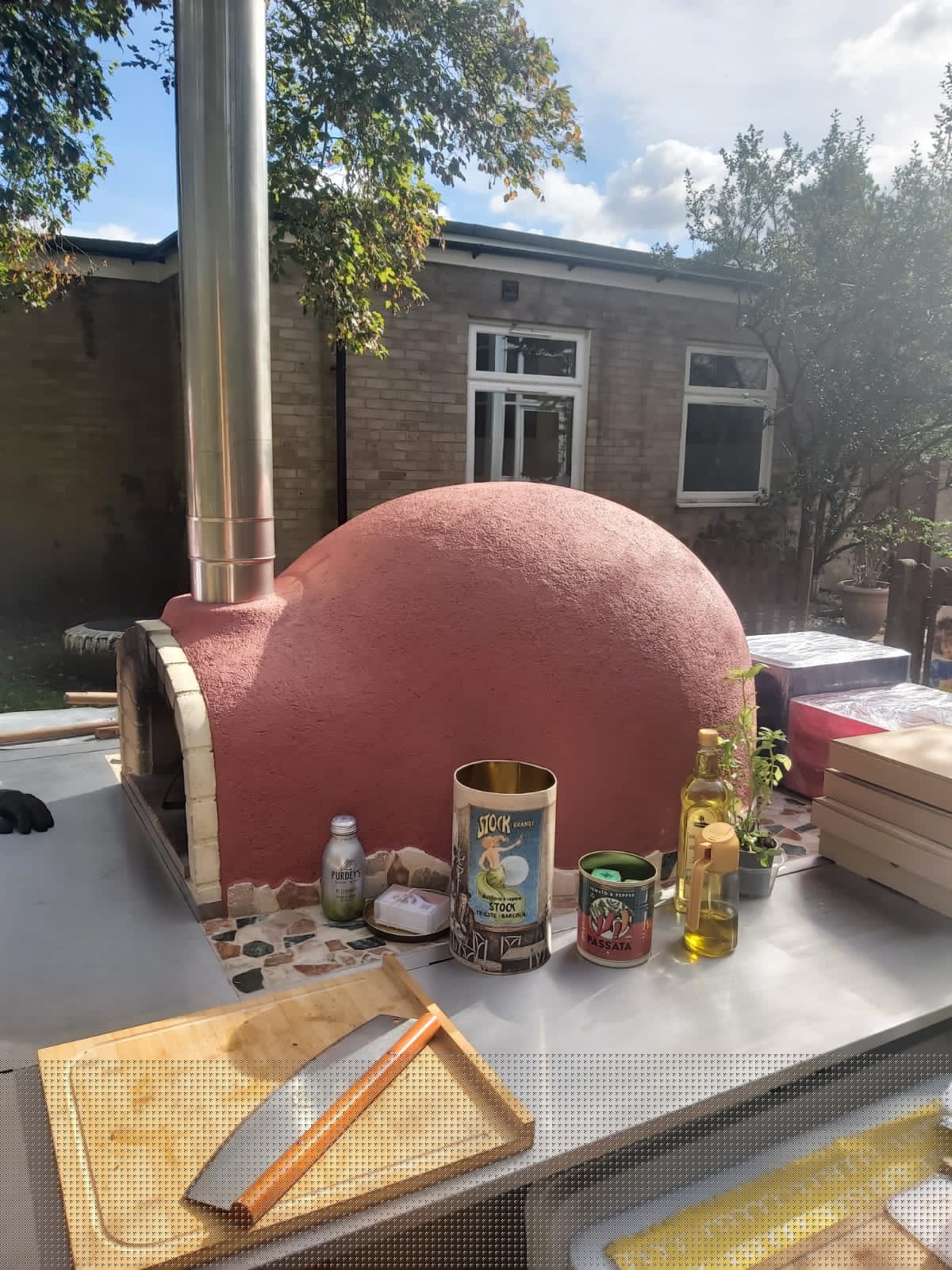 Making pizza together